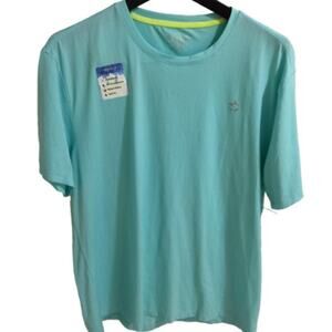 Loco Skailz T-Shirt Short Sleeve Comfort Stretch Crew Neck Aqua Blue Large fish